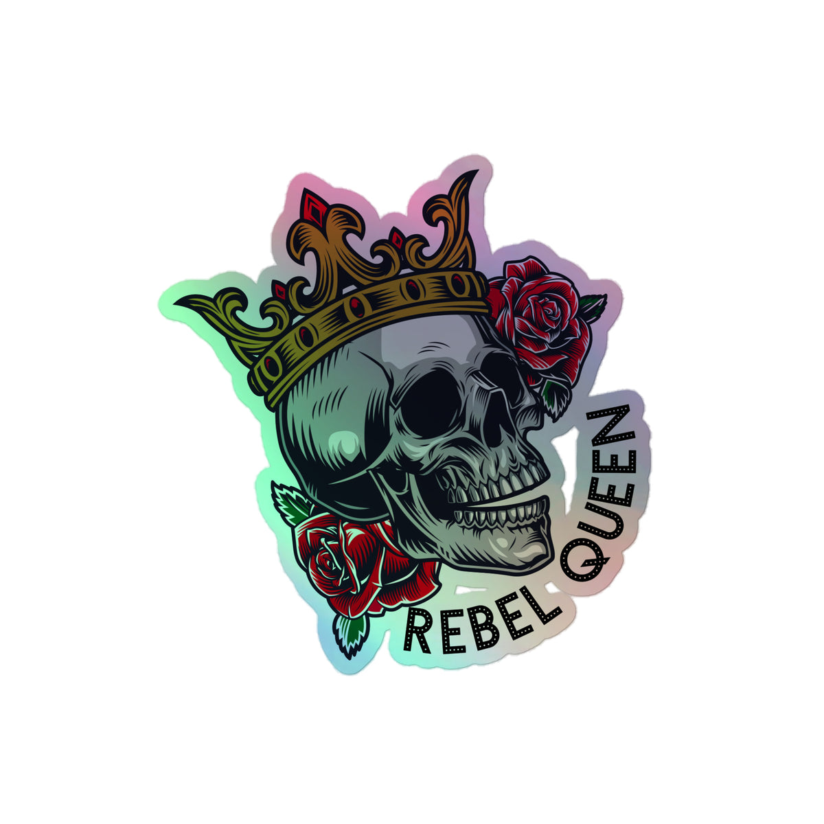 Holographic Rebel Queen Stickers