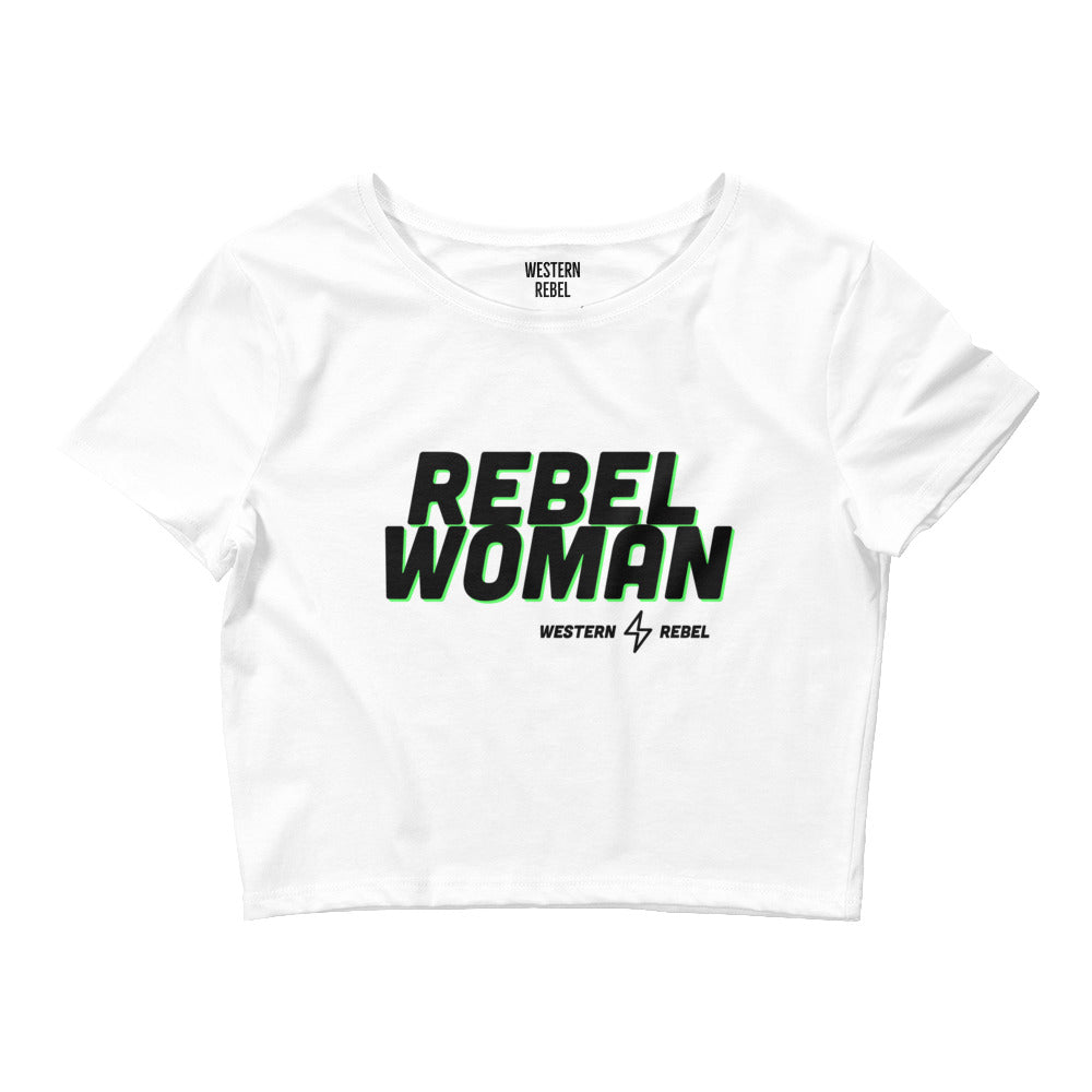 Rebel Woman Crop Tee (White)
